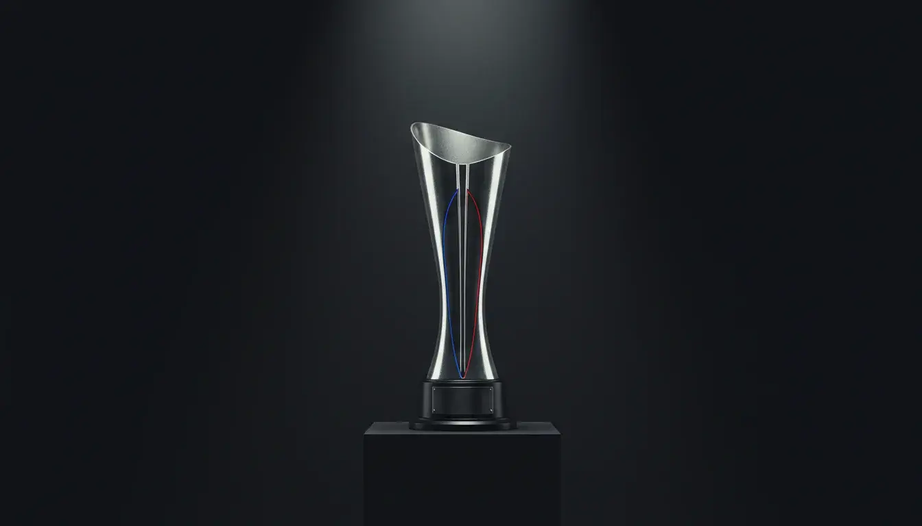 F1 wereldkampioenschap trofee op een podium