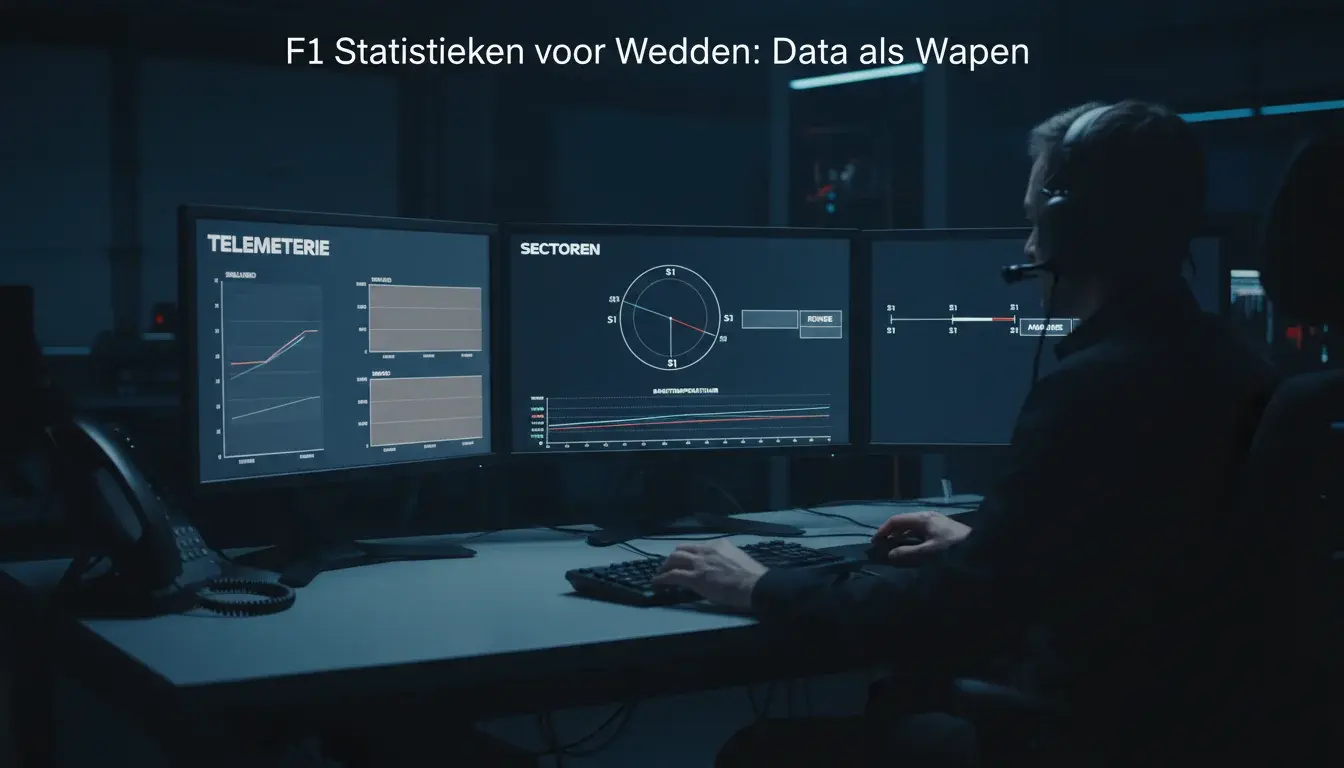 Dataschermen met Formule 1-telemetrie en racestatistieken